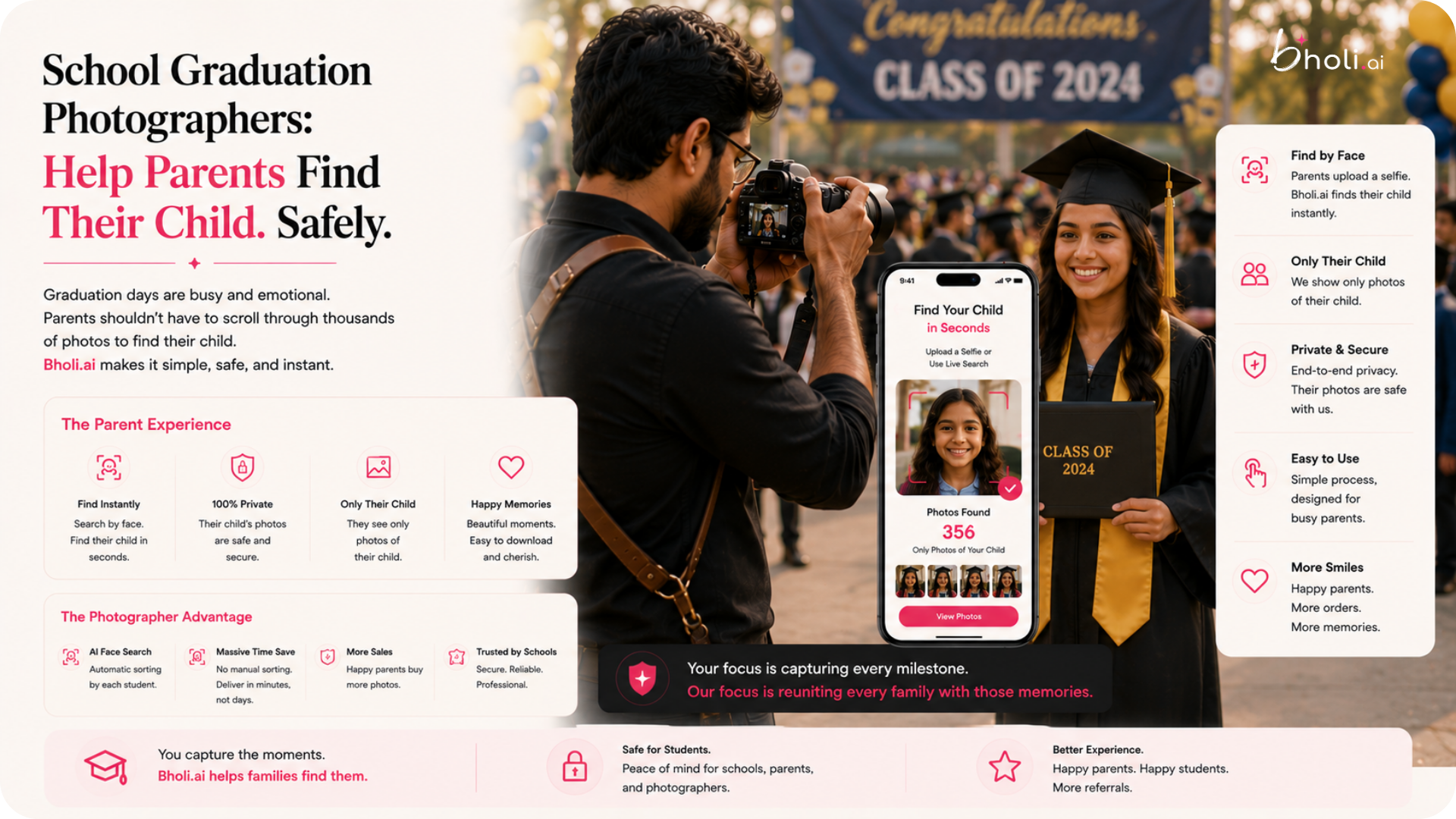 School & Graduation Photographers: Help Parents Find Their Child - Safely